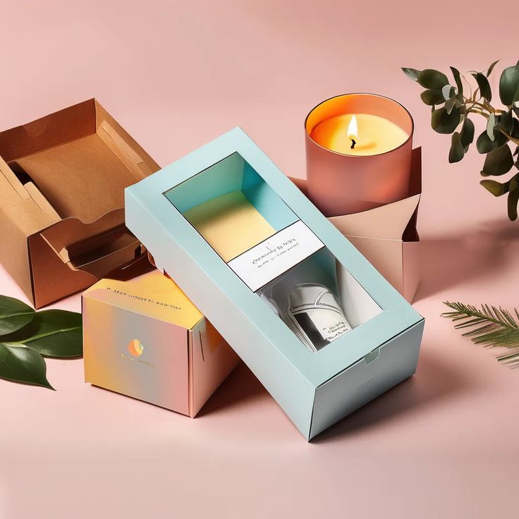 Custom candle boxes with windows