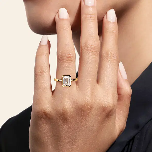 emerald cut wedding rings